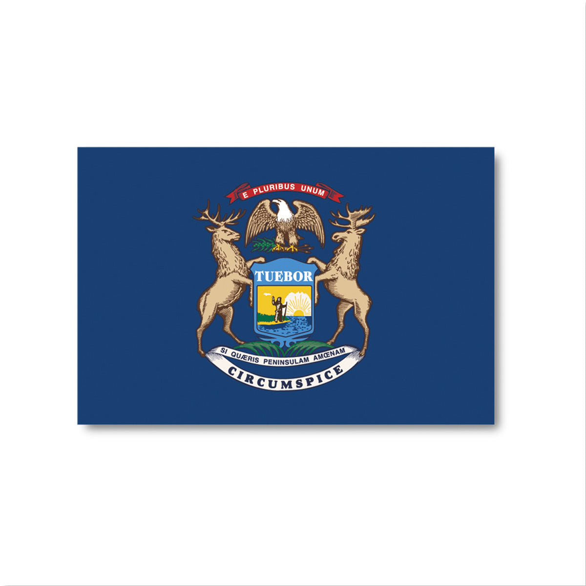 State of Michigan Flag Sticker | Peninsulas
